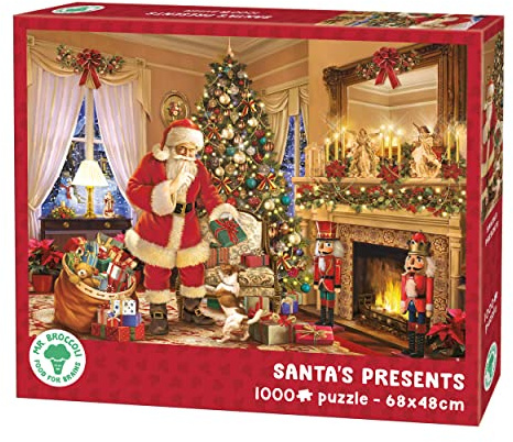 Mr. Broccoli Weihnachtspuzzle Santa Claus 1000 Teile | Puzzle Weihnachtsmann am Heiligabend - 68 x 48 cm