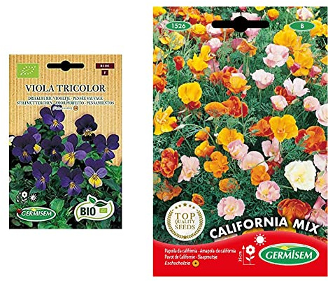 Germisem Biologico Viola Tricolor Semi di Viola del Pensiero 0.3 g & California Mix Semi 1.5 g