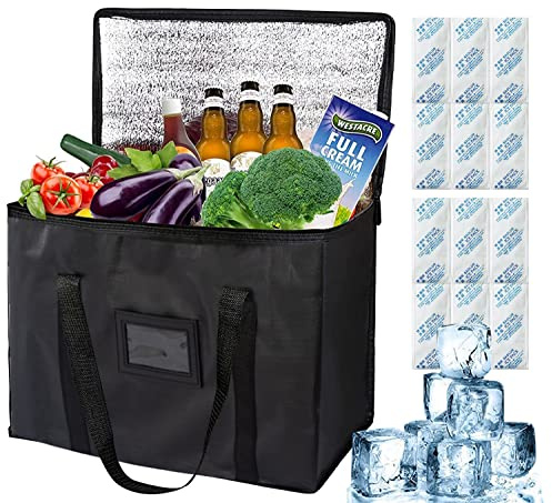 20L Cool Bag,Large Insulated Cooler Bags with 12pcs Ice bag,Easy to Carry Capacity Lunch Bag Picnic Bag for Camping Beach Family Activitives