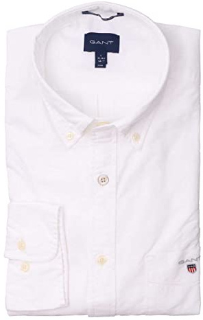 GANT Reg Oxford skjorta för män, Vit, M