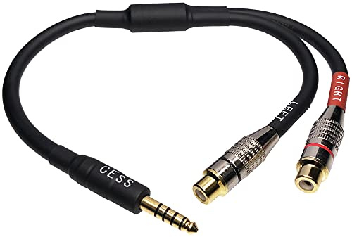 CESS-260 - Cavo adattatore audio bilanciato da 4,4 mm a jack femmina RCA, 2 canali