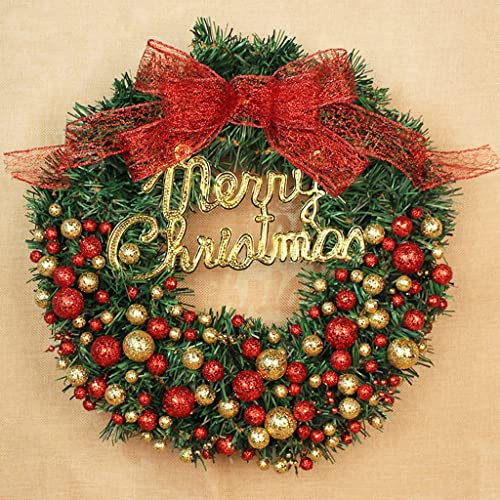 GIZNXBA Weihnachtskranz Für Tür, Türkranz Weihnachten Außen, Weihnachtsgirlande Innen Weihnachtskranz Urlaub Winter Weihnachten Für Wand, Kamin, Dekoration (Color : /Red, Size : 24inch)