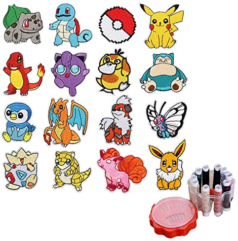 Packung Mit 16 Patches BüGelflicken FüR Kinder Pokemon AufnäHer BüGelbilder