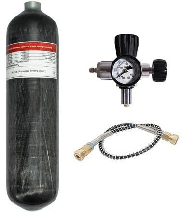 TUXING 4500Psi Lufttank, PCP-Paintball, Kohlefaser-Lufttank 3L,Hochdruck-Verbundflasche, CE-geprüft