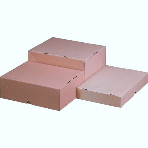 karton-billiger | 180x Stülpdeckelkarton Stülpkarton Versandkarton Faltschachtel Deckel+Boden, Format DIN A4,305x215x100mm
