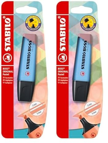 Stabilo Evidenziatore BOSS ORIGINAL Pastel - Pack da 1 - Azzurro Cielo (Confezione da 2)