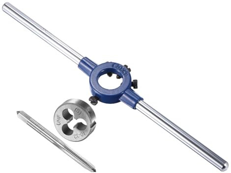 CoCud Gewindebohrer- und Schneideisen-Set, 10-32 UNF Schneideisen & 11mm-20mm Außendurchmesser / M3-M4 Schneideisen, Hochgeschwindigkeitsstahl Gewindeschneid- und Schraubenschlüssel-Set