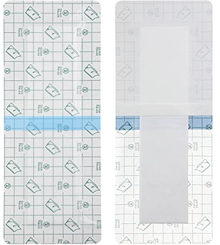 14 Pcs Waterproof Shower Protector Bandage 4x14 for Post Knee Replacement Hip Surgery Long Surgical Incision Adhesive Larger Wounds Cover Island Dressing Bordered Gauze