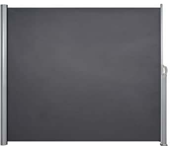 Home Trends® Alu-Seitenmarkise 280 g/㎡ Polyester ausziehbar Sichtschutz Markisen, Windschutz & Sonnenschutz für Balkon, Garten, Terrasse (Anthrazit, 200 x 300 cm,Aluminium)