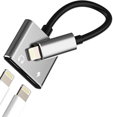 Adattatore Doppio Lightning Jack per iPhone Cavo Aux Cuffie Caricatore Accessori Audio Headphone Sdoppiatore per Apple iPad per iPhone 14 13 12 Pro Ricarica Cuffia Autoradio Adapter Cavetto jsxhz-2L