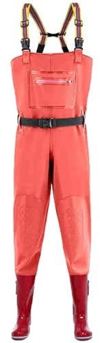 Naturepanda Anglerhose,Wathose Damen,Watthosen Wasserdicht Mit Stiefel,PVC rutschfest Wathosen,Jagd Wathosen,FischTeich Anglerhose,Atmungsaktive,Kniepolster,Für Bauernhöfe,Bauarbeiten,Gärten