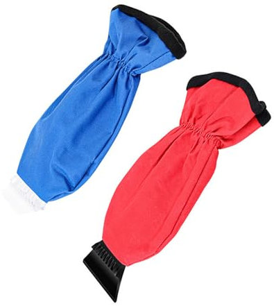AIPWEYT Store 2 Piezas Rascador De Hielo con Guante, Guante Raspador de Hielo, Raspador de Hielo Rascador con Antideslizante, Rasqueta Hielo Coche con Forro Impermeable, para Parabrisas y Ventanas