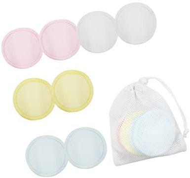 MUSISALY 8stücke Wiederverwendbare Make-up-entferner-pads Aus Reiner Baumwolle Gesichtswaschlappen Für Augen-make-up Gesichts-make-up Lidschatten Mascara Lippenstift Mit Netztasche Für Reis