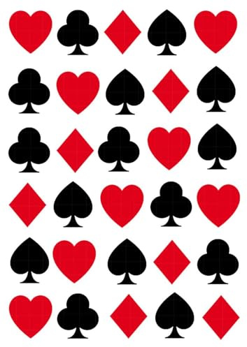 30 x Playing Cards Edible Wafer Rice Paper Cupcake Toppers Cake Decorations Alice in wonderland tea party birthday wedding afternoon tea celebration