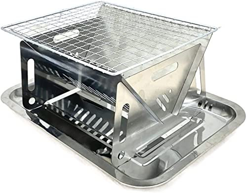 Plla de Barbacoa de Gas para Exteriores, Mini Horno de Barbacoa Plegable, Estufa de Cocina, plla de Barbacoa portátil de Acero Inoxidable, Herramientas de Barbacoa para Acampar al Aire Libre,