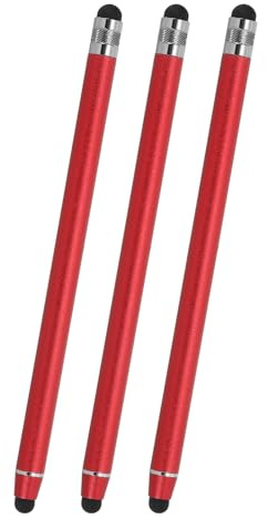 PATIKIL 3 Pcs Stylus Pens for Touch Screens, 2 in 1 High Sensitivity Universal Pen Capacitive Stylus for Phone Tablets Laptop Touch Screen Devices, Red