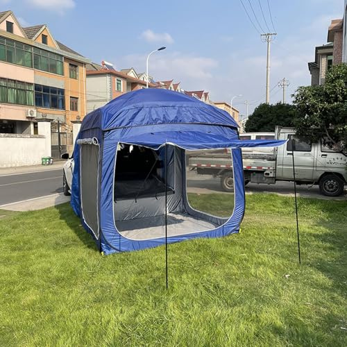 Tailgate Awning Car Tent - Automatic Big Space Rear Extension SUV Tent, Free To Build Portable Van Trunk Cover, for Camping, Sedan
