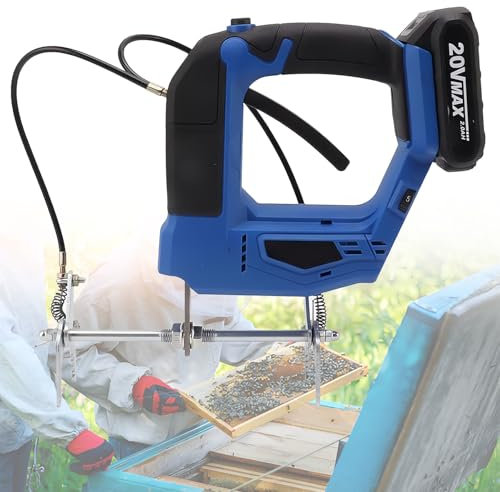 DRFGHK Secoueur D'abeilles Électrique, Électrique sans Fil Portatif, 0-4 Vitesses Rechargeable Bee Remover avec Boîte à Outils & 2 Piles Chargeur, pour Honey Farm,Blue-110V