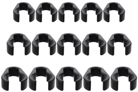 15 Pack Microphone Cable Clips Flexible Plastic Mic Stand Holders | Black Finish, 15pcs Set, Easy Removal, Good Toughness for Keeping Cords in Order
