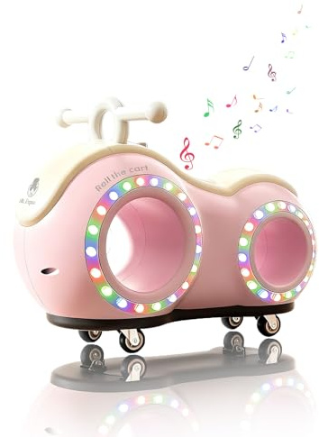 NMM Rutschauto ab 1 Jahr | Baby Car mit Musik & Licht | Kinderrutschfahrzeug mit 360° Lenkung & 30kg Belastbarkeit | Robustes ABS-Material für Indoor
