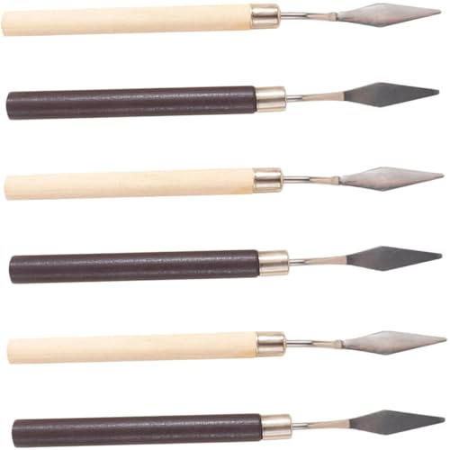 NOLITOY 6 Stück Make Up Mischspatel aus Edelstahl Kosmetikmixer mit Glatter Oberfläche Multifunktionale Rührstäbchen für Pigmente und Nagellack