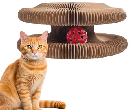 Bsbkoj Planche en accordéon, jouet magique pour chat, jeu pliable en nid d'abeille avec grattage, jeu d'enrichissement pour animaux de compagnie, accessoire de jeu avec style artistique, jouet à