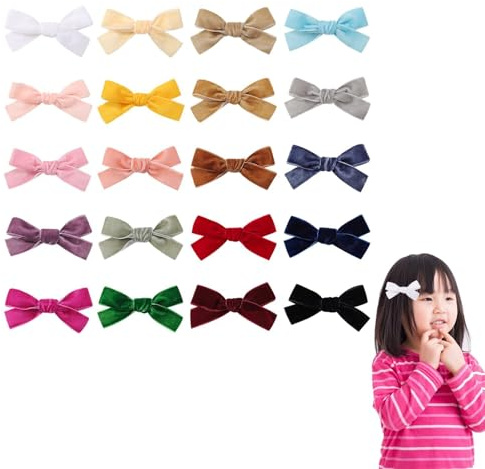 NIVRAIN 20 Piezas Horquillas Pelo Niña, Colores Sólidos Minimalistas Pinzas Pelo Bebe, Tipo Bonito Moños para Niñas, Adecuadas para Peinar el Cabello de Niñas Pequeñas, Niñas y Adolescentes