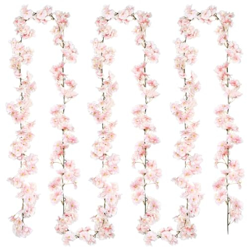 SOMYTING Guirnalda de flores artificiales, 2 unidades, 180 cm, guirnalda de flores de cerezo, guirnalda de flores artificiales, guirnalda colgante para exterior e interior, decoración de pared