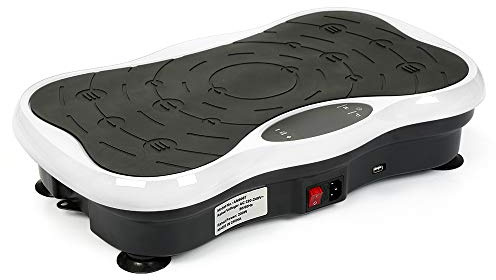 Fitness Vibrationsplatte, Rüttelplatte für Zuhause, LCD Vibrationsgerät mit Bluetooth Lautsprecher, Fernbedienung + 2 Widerstandsbänder