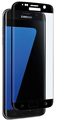 aiino - Gewölbte Glasfolie von Kante zu Kante für Samsung Galaxy S7 Edge, Widerstand 9H, Gewölbtes gehärtetes Glas - Schwarz
