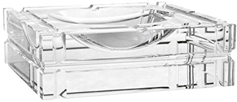Casa Padrino Designer Kristallglas Aschenbecher 21 x 21 x H. 6,7 cm - Luxus Edition