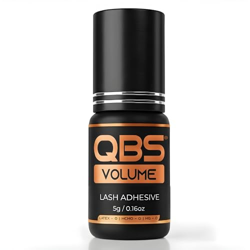 QBS Volume Eyelash Extension Glue, Strong Adhesive for Lash Extensions, 5g | Fast Drying 1-2s, Long Lasting 7 Week Bond, Semi Permanent Waterproof Eyelash Glue for Individual Use