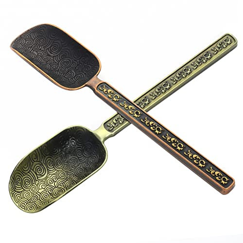 ISKYBOB Juego de 2 cucharas medidoras de metal para té de hojas sueltas, café y más