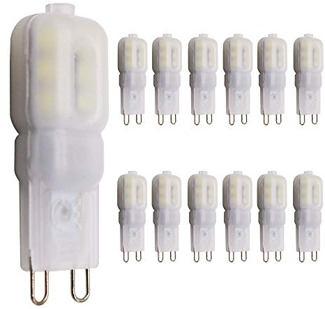 Chao Zan 12er G9 LED Lampe Birne 2.5W G9 LED Leuchtmittel, 220lm [Ersetzt 20W Halogen, AC220V, Non Dimmbar, Kühles Weiß Licht, 6000K, 360° Abstrahlwinkel (G9-2.5W-14LED)