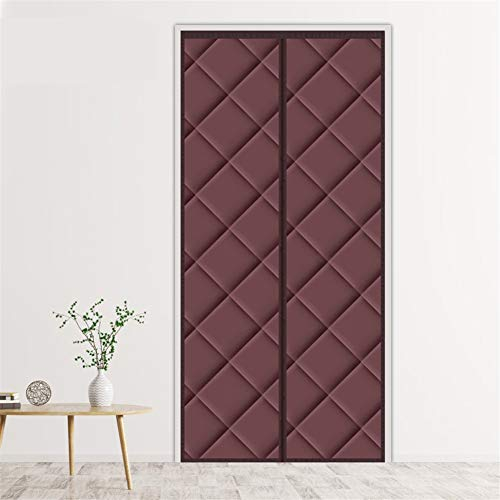 LIVEINU Wärmeschutzvorhang Magnet Thermo Türvorhang Isolier Schutz Panel-Isolierung Thermovorhang Verdunklungsgardine Wasserdicht Winddicht Geräuschisolierung für Balkontür 95x200cm Kaffee
