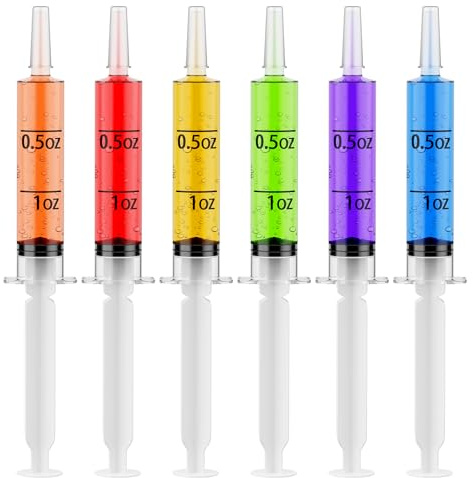 JOLLY CHEF 60 Pack Party Jelly Halloween Shot Syringes, Medium 1.5 oz Container with Lid, Perfect for Plastic Shot Glasses Thanksgiving Christmas