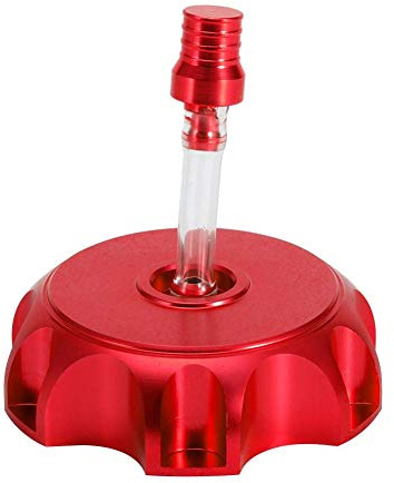 Motorrad-Tankdeckel, Aluminium Gas Cap, Roter Moped Tankdeckel, CNC-Aluminium-Tankdeckel mit Entlüftungs-Tankdeckel (Rot)