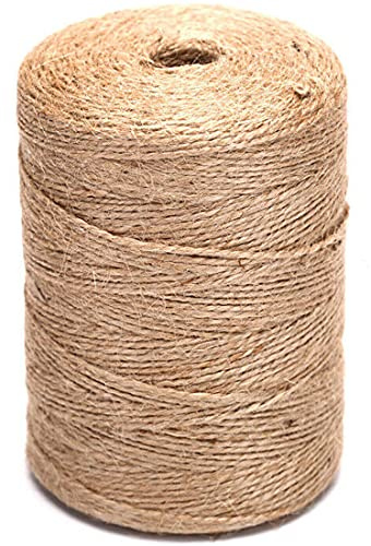 SMART&CASUAL 2mm Natural Jute Twine String Thin for Craft Plant Garden Gift Wrapping Christmas Handmade Art Decoration Packing String Home Art Decoration (Brown) (1100 Ft (330M))