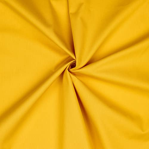 VmG-Store Baumwollstoff Uni 100% Baumwolle Oeko-Tex Meterware ab 50cm über 70 Farben zur Auswahl (20 Gelb, 200 x 148cm)