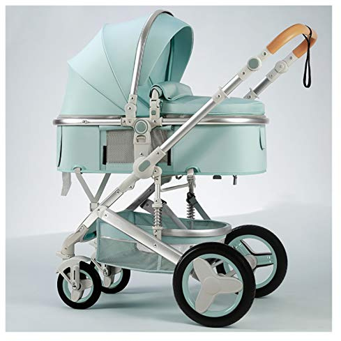 MESURE 2 in 1 Kinderwagen, Luxus Kinderwagen, Hohe Landschaft, Leichte Reisesystem, 2 w 1 wózek dziecięcy, Lekki wózek dziecięcy, Amortisierung von Stößen, Federung, Kompakt, Türkis