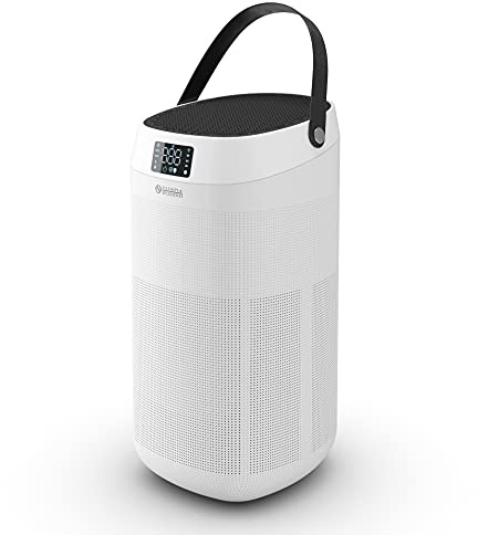 Olimpia Splendid 99277 Aura Care Purificador de aire, Tres etapas de filtración con Hepa13, Ionizador y lámpara UV germicida, Diseño ergonómico, Wi-fi integrado y control por voz