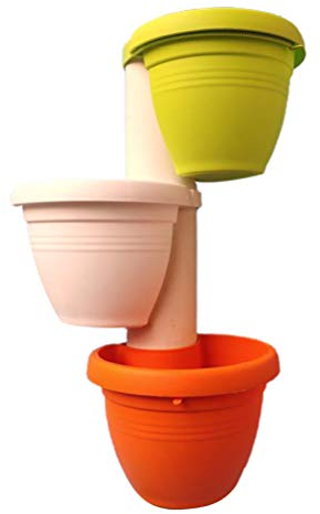 YARNOW Regenrohr Blumentopf Hängetopf Balkontopf Fallrohr Pflanztopf Balkontopf Regenrinne Pflanzkübel Pflanzgefäß Übertopf Blumenkasten für Regenfallrohre Draußen Balkon Garten S 3 Stück