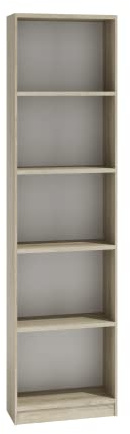 ADGO Bücherschrank - Bücherregal Wand - Regal Eiche - Standregal - Regal Schmal - Büroregal - Ordnerregal - Büroschrank - Wandregal - Bookshelf - Schrank schmal - Aufbewahrungsregal