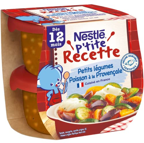 Nestlé Bébé - P'tite Recette Plat complet Poisson à la Provençale - dès 12 mois - 2 x 200g