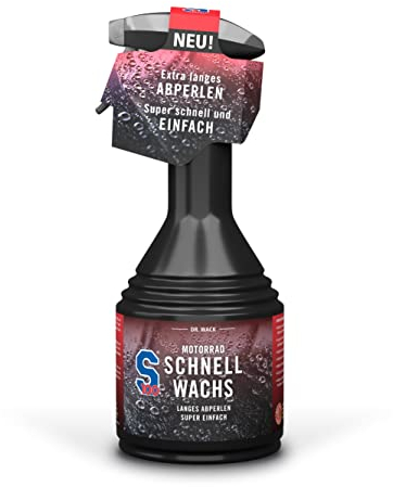 Dr. Wack – S100 Motorrad Schnellwachs 500 ml I Premium Motorrad-Wachs für monatelangen Abperl Effekt, Glanz & Lackschutz I Für alle Lacke & Kunststoffe I Hochwertige Motorradpflege, 2440, Schwarz