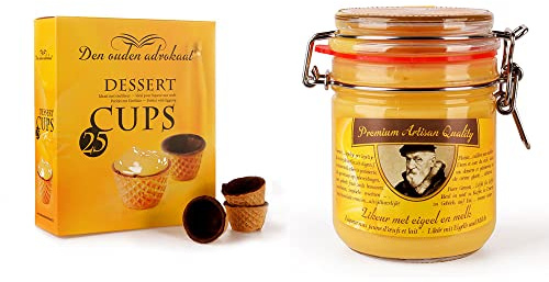 Belgischer Eierlikör zum Löffeln (15% Vol.) und Waffelbecher im Set (ca. 420g)