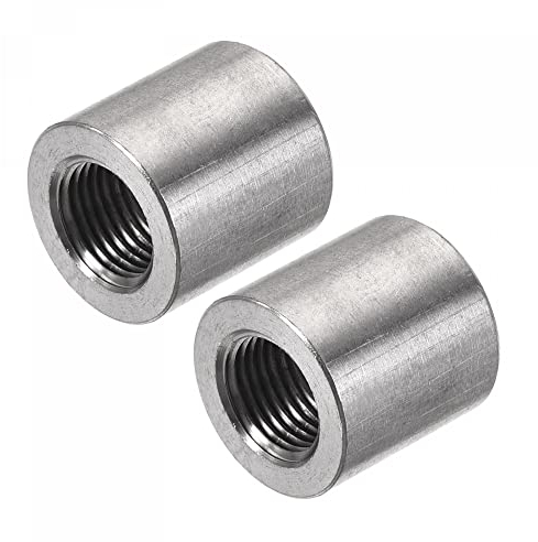 sourcing map Souder Accouplement 304 Inox Acier 1/8 NPT Femelle Demi Fileté Soudable Tuyau Carburant Réservoir Bonde Raccords Connecteur 2Pcs