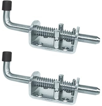 Quality Life Spring Loaded Gate Latch Pin Barrel Bolt 6in x 1/2in Stem Durable Zinc Plated Solid Steel Heavy Duty for Tailgate - 2pcs