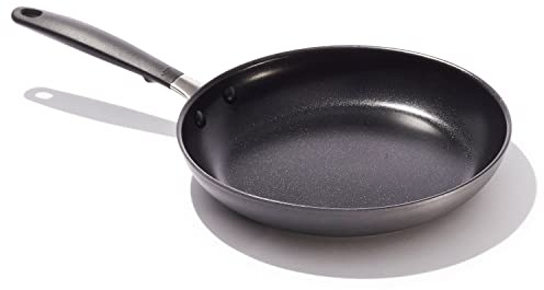 OXO Good Grips 9.5 Frying Pan Skillet, 3-Layered German Engineered Nonstick Coating, Stainless Steel Handle with Nonslip Silicone, Induction Suitable, Black
