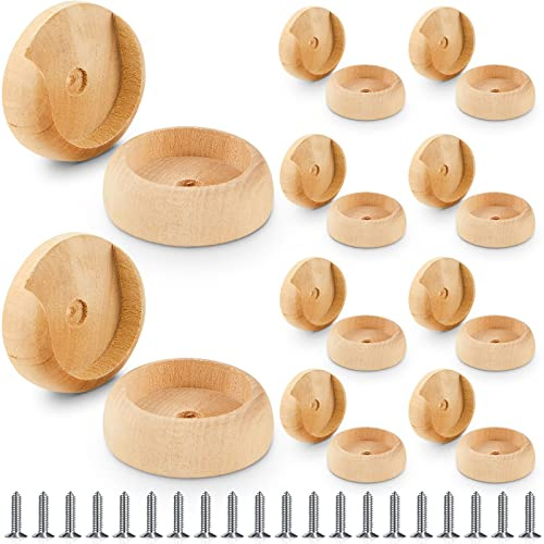 Yookeer 10 Pack Wooden Closet Pole Sockets Closet Pole Holder Closet Rod Holders Closet Pole Socket for Wardrobe Hallway Bathroom Curtain Clothing Store, 1-3/8 Pole